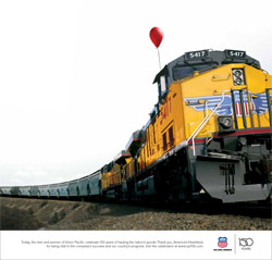 <a href="/newsinfo/attachments/media_kit/up150/print_ad_owh_today.pdf">Print from PDF</a><br>Today, the men and women of Union Pacific celebrate 150 years of hauling the nation’s goods. Thank you, America’s Heartland, for being vital to the company’s success and our country’s progress. Join the celebration at www.up150.com.